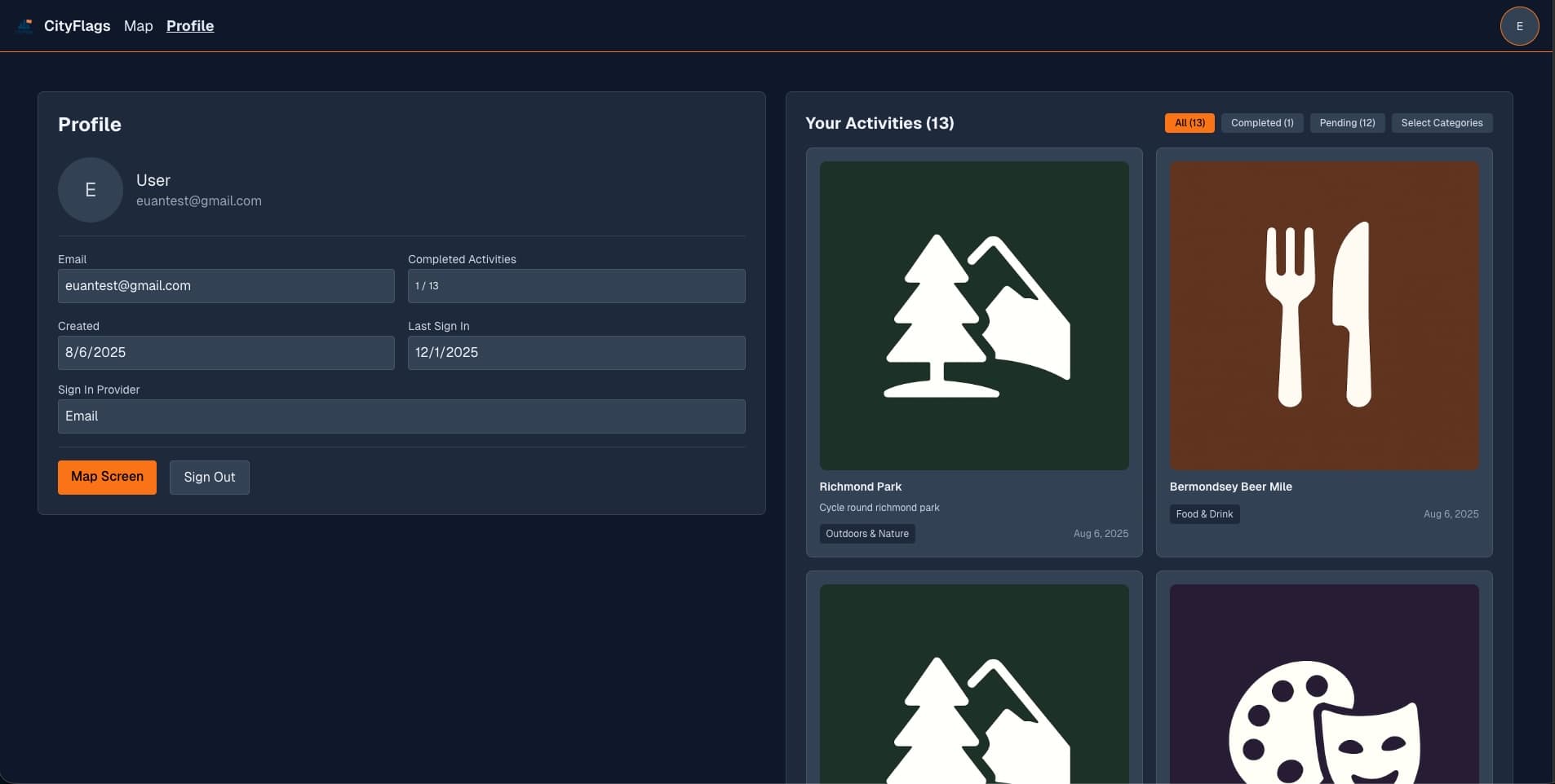 Authentication Screenshot